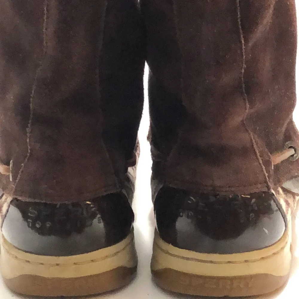 Sperry Topslider Brown Leather Pull-on Winter Boots size 6M
